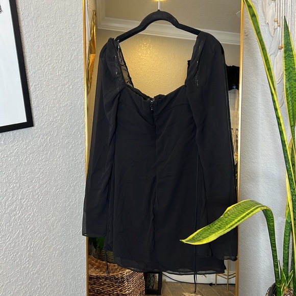 HOUSE OF CB 'BabyDoll' Black Chiffon Halter Mini Dress NWOT - Picture 13 of 15